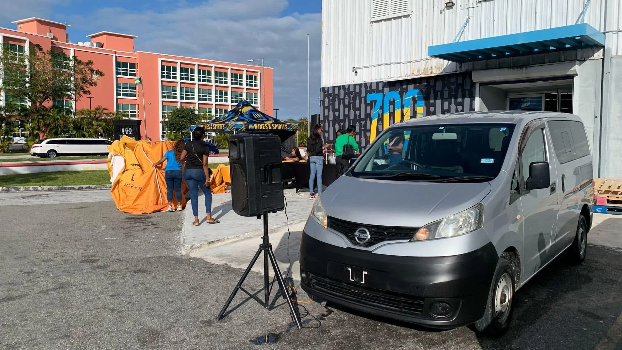 More 94 mobile broadcast van and speaker setup at event