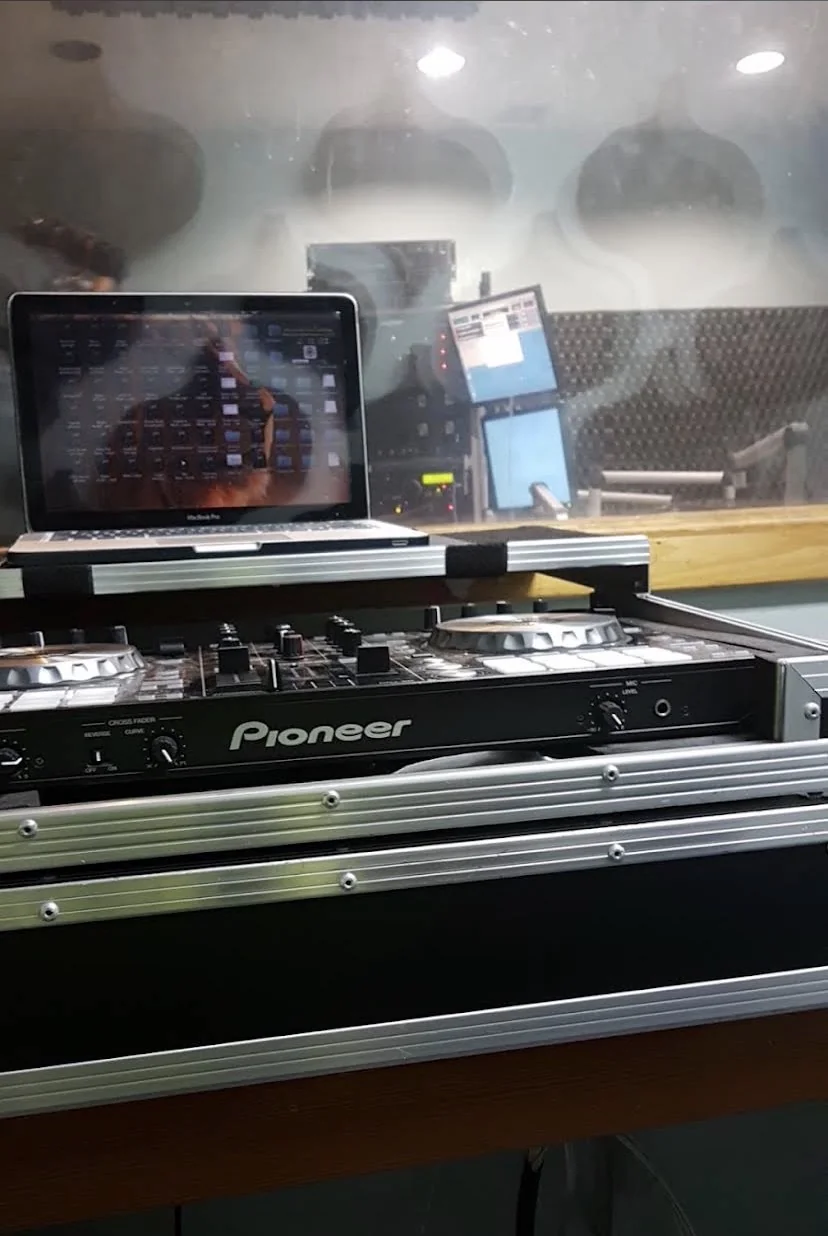 More 94 Pioneer DJ equipment in broadcast booth