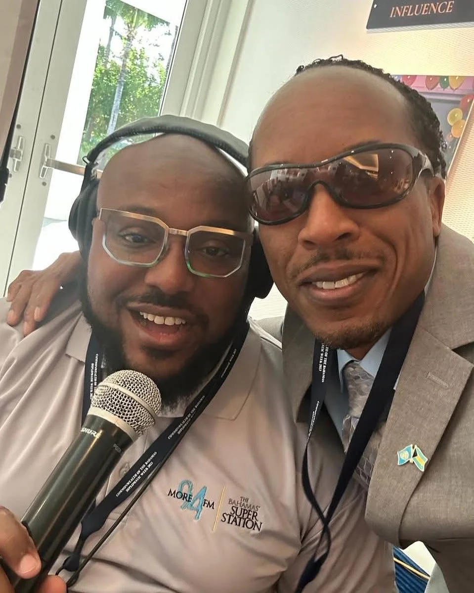 More 94 host with guest at live remote event